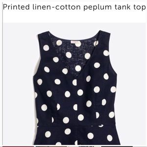 J. Crew polka dot peplum top